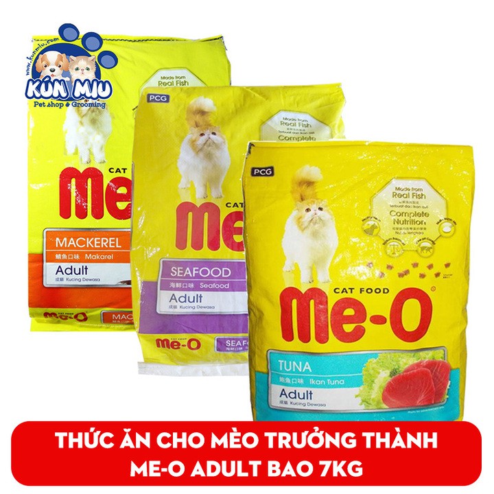 Thức ăn cho mèo lớn đã trưởng thành trên 1 tuổi Me-O Adult 7kg (20 gói 350gr) + Tặng kèm 1 xẻng xúc cát