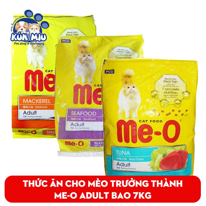 Thức ăn cho mèo lớn đã trưởng thành trên 1 tuổi Me-O Adult 7kg (20 gói 350gr)