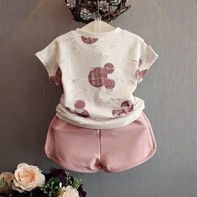 Set áo thun và quần họa tiết chuột mickey phong cách Hàn Quốc thời trang cho bé gái
