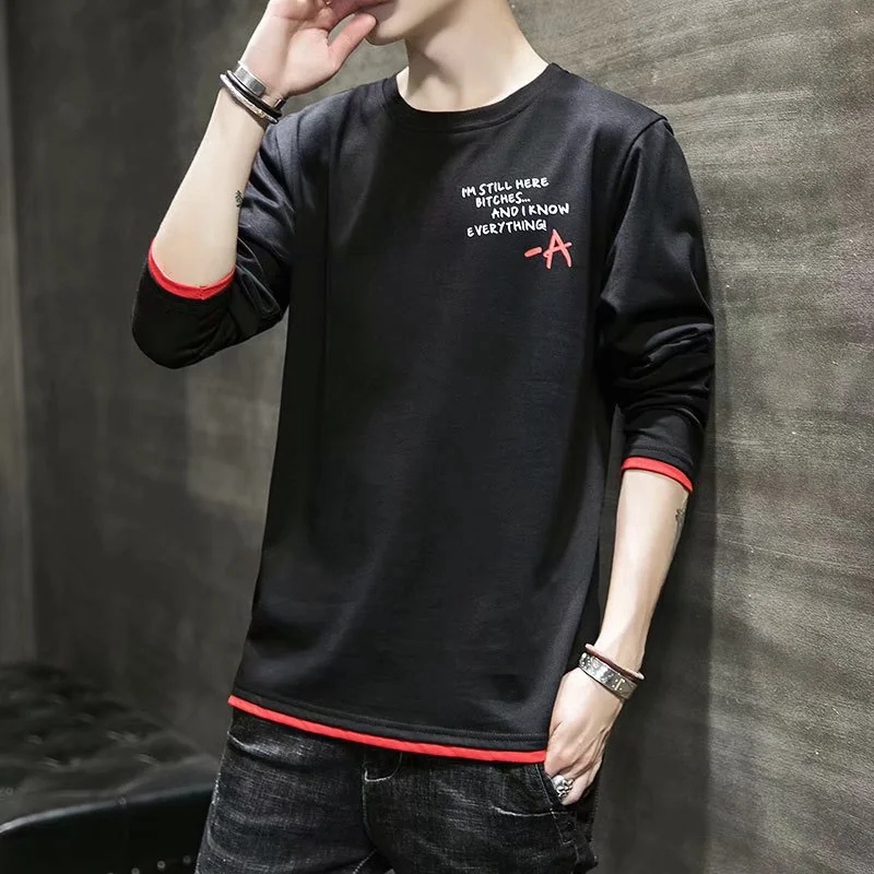 Áo thun dài tay thời trang nam dáng rộng