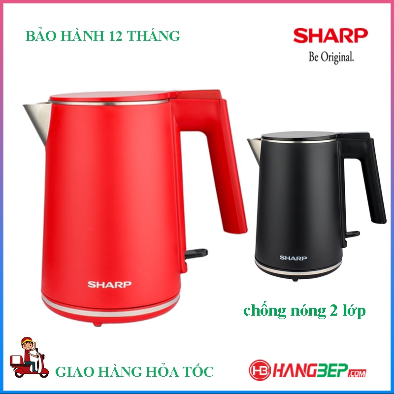 Bình đun siêu tốc 2 lớp Sharp 1 lít EKJ-10DVPS-BK - Bảo hành chính hãng 12 tháng toàn quốc