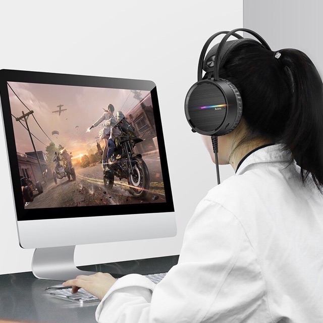 Tai nghe gaming chụp tai cho máy tính pc chính hãng Hoco W100
