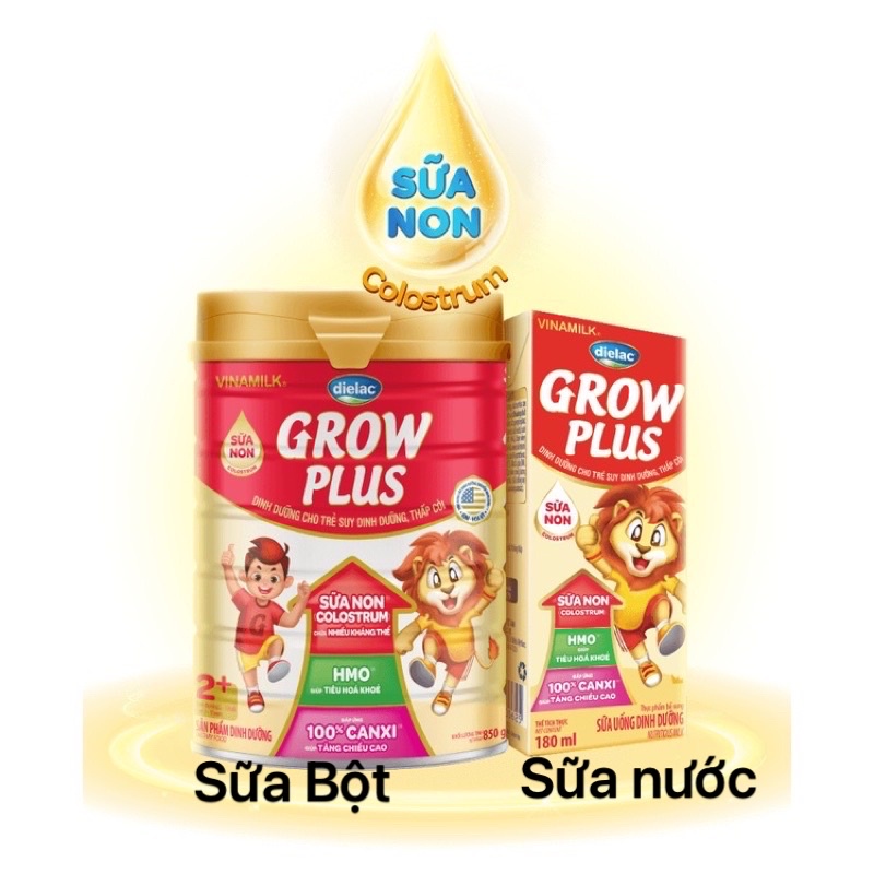 SỮA BỘT DIELAC GROW PLUS ĐỎ 1 +, 2 + (mẫu mới 850g)