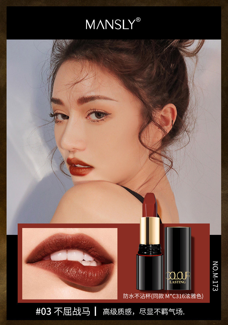 Son lì phong cách retro lâu trôi chống thấm nước MANSL màu nhung cao cấp  cho nữ sinh lipstick