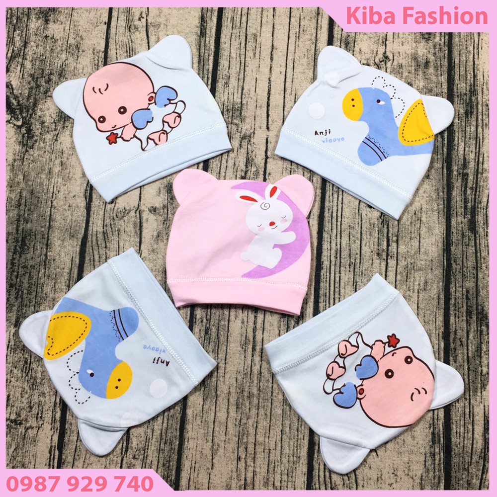 Mũ cotton sơ sinh cao cấp cho bé