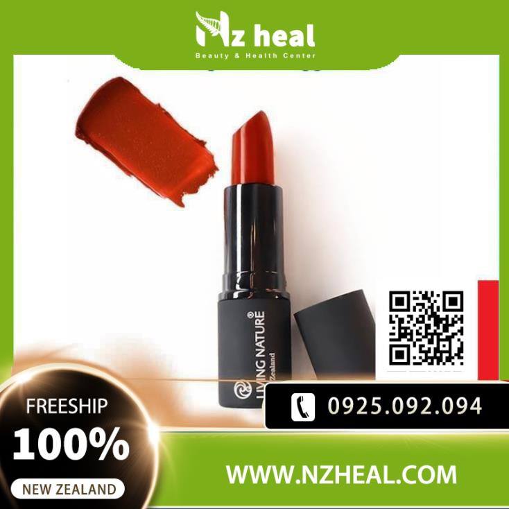 [Hỏa tốc] Son Môi Organic Màu Đỏ Gạch Living Nature Lipstick Wild Fire 11