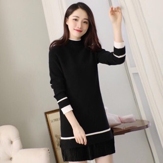 Váy len phối chân váy 