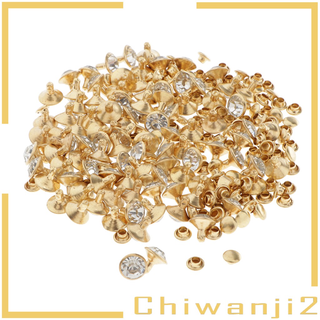 100pcs Double Cap Crystal Rivets  Rivets Bags Clothes Accessories