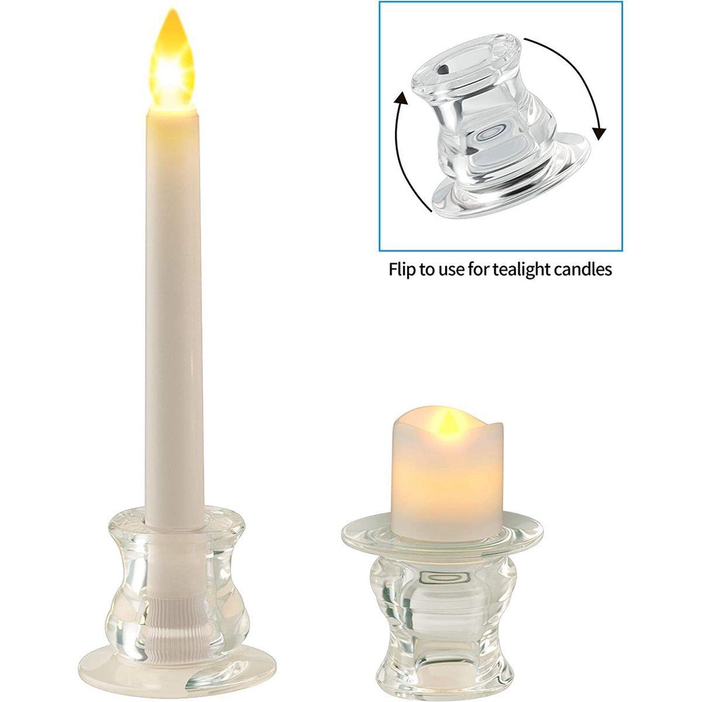 IVORY Giá Đỡ Đèn Cầy Bằng Thủy Tinh Trong Suốt Thiết Kế Đơn Giản Độc Đáo Trang