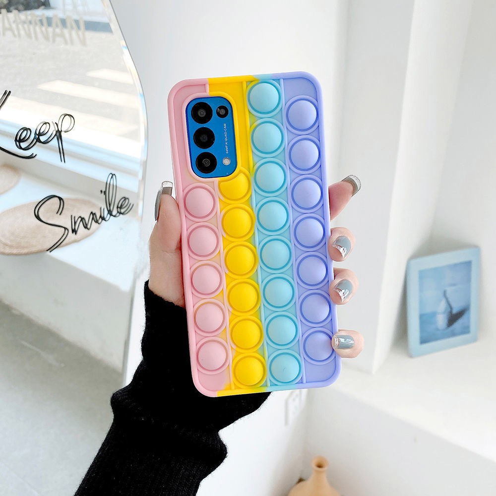 Ốp Điện Thoại TPU Mềm Hình Bong Bóng Cho Oppo A52 A72 A92 A31 A9 A5 2020 F1 A54 A53 F5 A12 A7 Reno 5 3 4F A93 A15