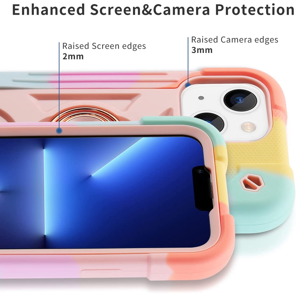 Ốp Điện Thoại Tích Hợp Xoay 360 Độ Cho iPhone 12 Pro max 12Pro 12Mini 13 14 Pro max°Ốp Điện Thoại Bảo Vệ Toàn Diện Chống Rơi Phong Cách Quân Đội