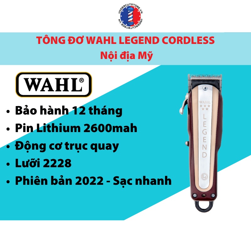 Tông Đơ Wahl Legend Cordless Không Dây - Nội Địa Mỹ - Bảo Hành 12 Tháng