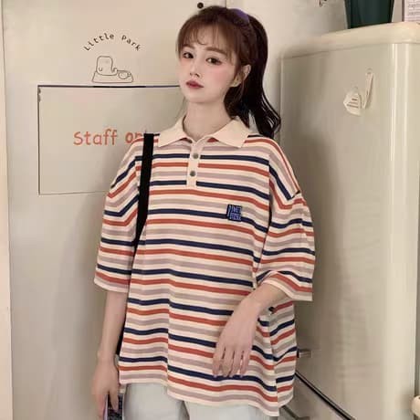 - Áo polo kẻ ngang ulzzang