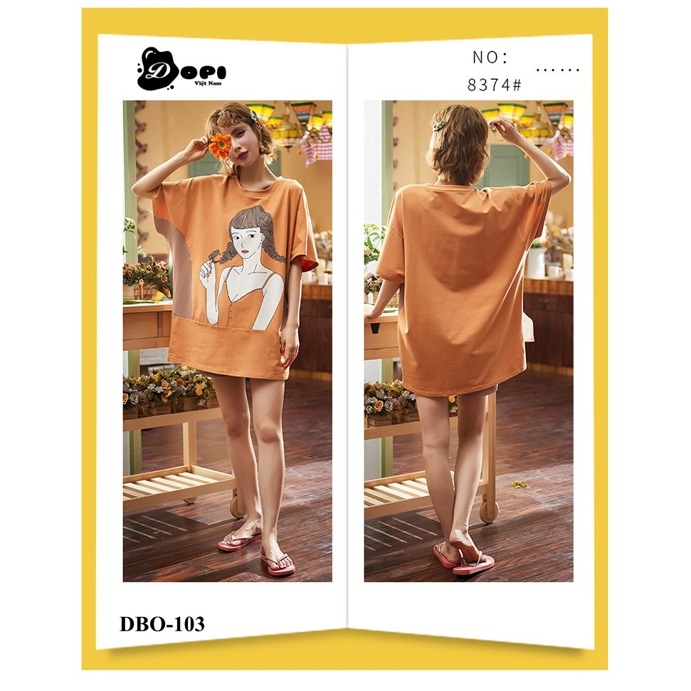 (DBO103) Đồ bộ mặc nhà nữ mùa hè ngắn tay