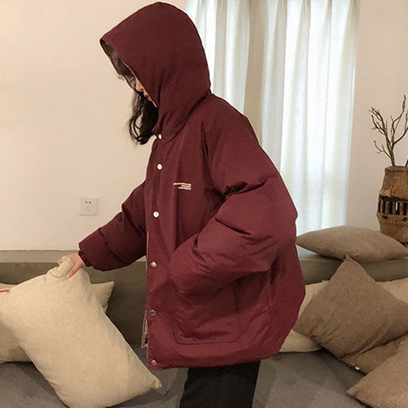 Áo khoác IELGY chất cotton hai mặt ấm áp phong cách Hàn Quốc trẻ trung