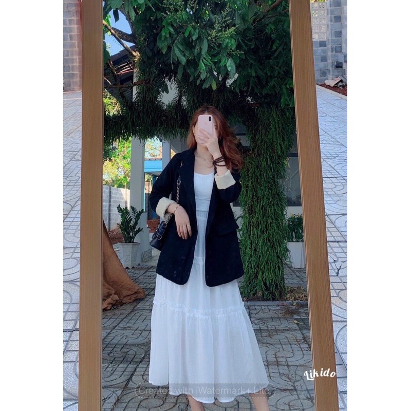 Áo BLazer Hàn Quốc 2 lớp túi nắp