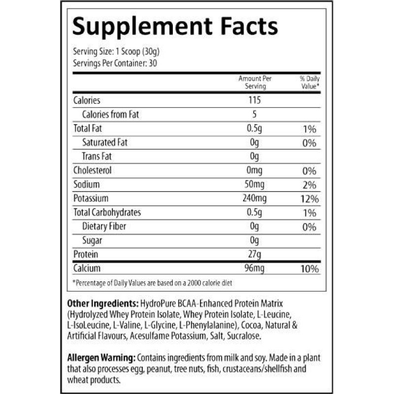 Whey Protein HydroPure Nutrabonics 100% Thủy Phân Tăng Cơ Giảm Mỡ Hộp 2.04kg