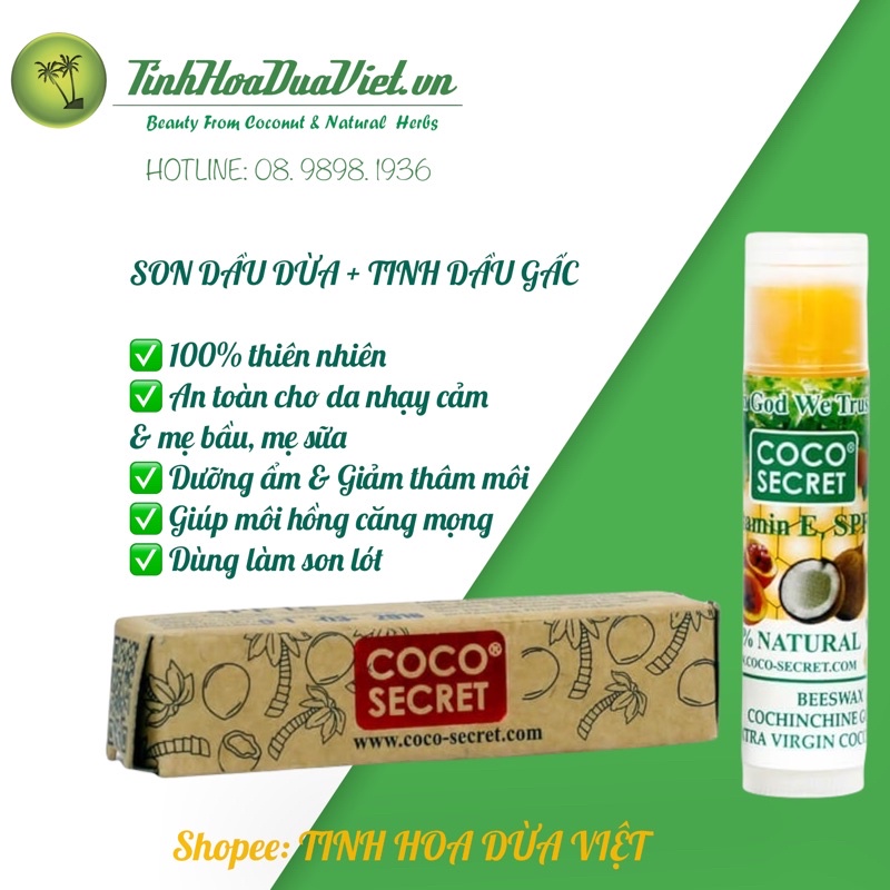 Set 10 SON DẦU DỪA TINH CHẤT GẤC COCO SECRET