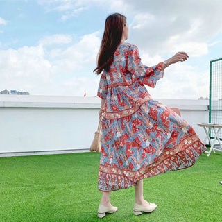 ĐẦM MAXI THỔ CẨM TAY LOE (KÈM VIDEO HÌNH THẬT)
