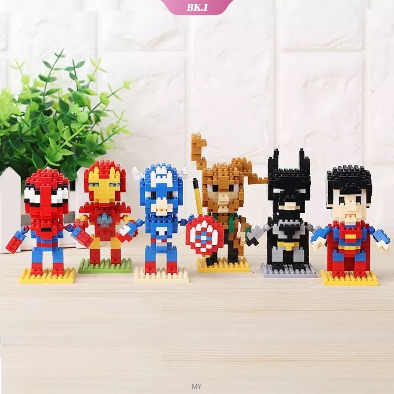 Đồ Chơi Lắp Ráp Mô Hình Nhân Vật Hoạt Hình Avengers Iron Man Spiderman Thor Batman Captain America Dễ Thương Dùng Làm Quà Tặng Cho Bé [KU2]