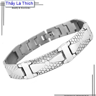 Lắc nam mới titan chạm khắc kiểu da trăn - Cam kết 1 đổi 1 nếu đen , gỉ sét