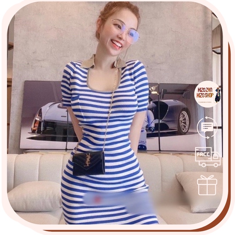 83080. ĐẦM LEN KẺ CỔ U
