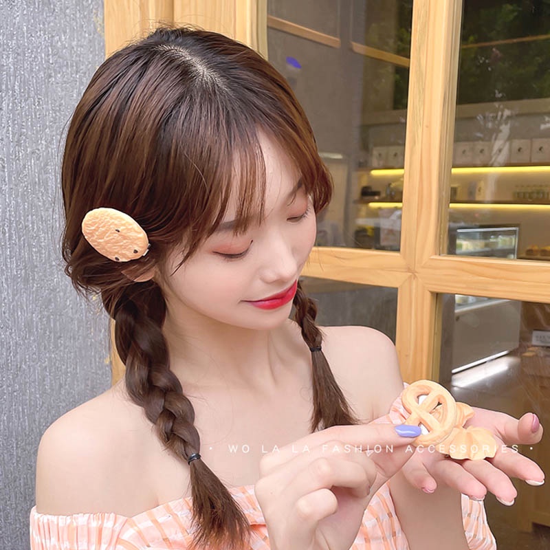 Kẹp tóc thiết kế hình bánh quy đáng yêu cho nữ