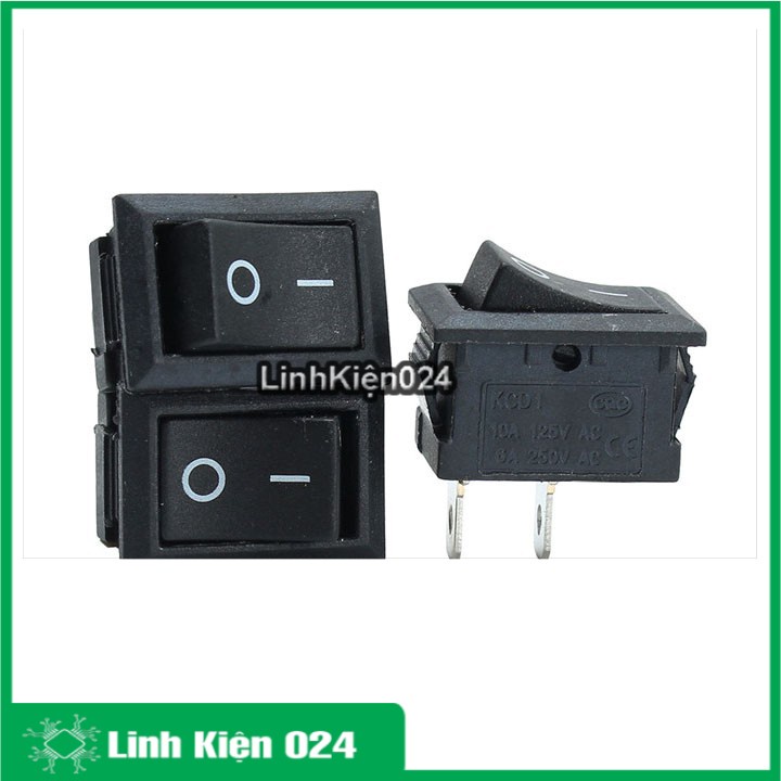 Công Tắc Bập Bênh Màu Đen KCD1-101 6A/250V 2 Chân 2 Chế Độ ON-OFF