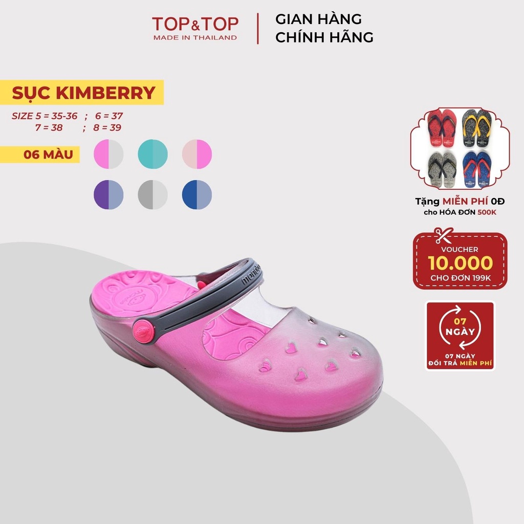 Dép Sục 2 Lớp Nữ Monobo Kimberry Hàng Thái Lan Cao Cấp