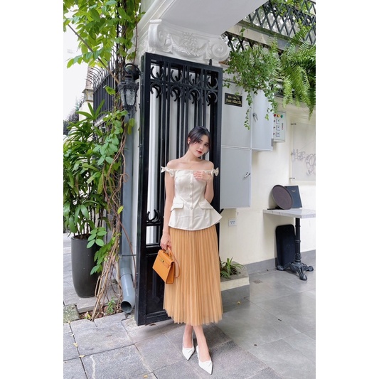 Chân váy lưới dập ly FREESIZE