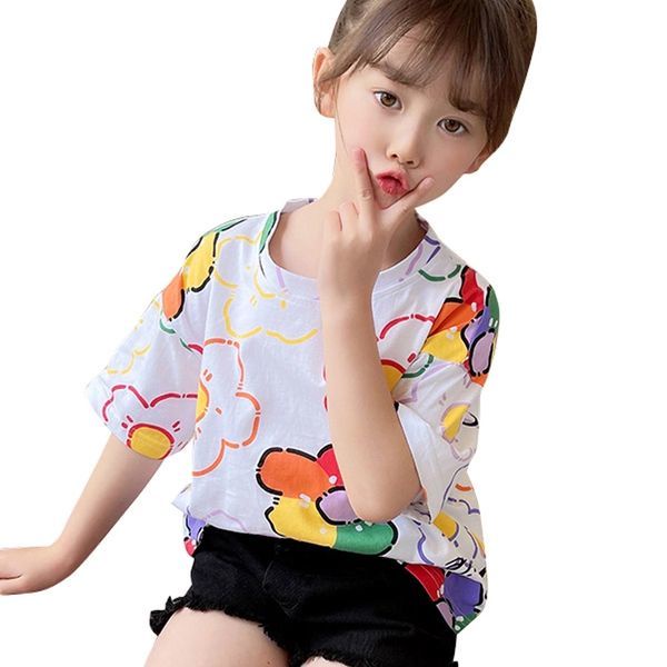 Áo Thun Mùa Hè Tay Ngắn Phong Cách Mới Phiên Bản Phương Tây 2022 Cho Bé Gái