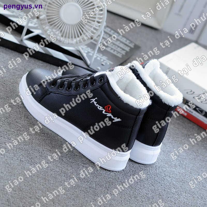 Xịn ♠Giày thể thao cổ cao lót lông ấm áp phong cách thời trang mùa đông dành cho nữ