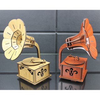 Đồ chơi lắp ráp gỗ 3d mô hình máy hát r-9093