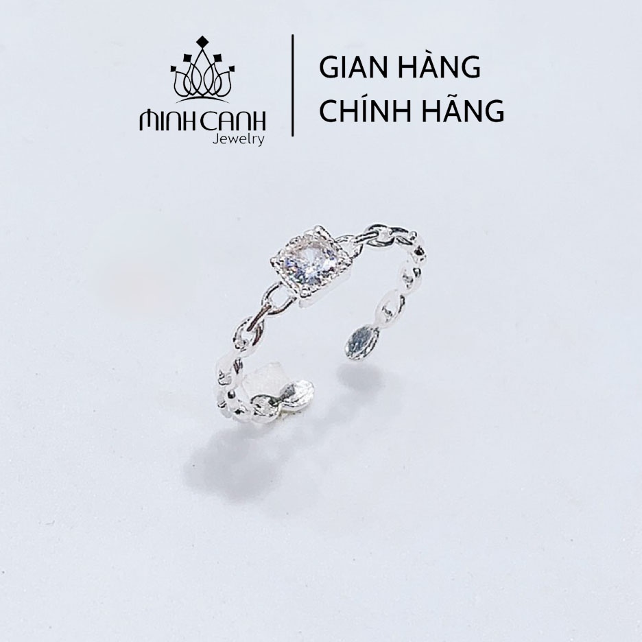 Nhẫn Bạc Xích Mặt Đá Vuông Freesize - Minh Canh Jewelry