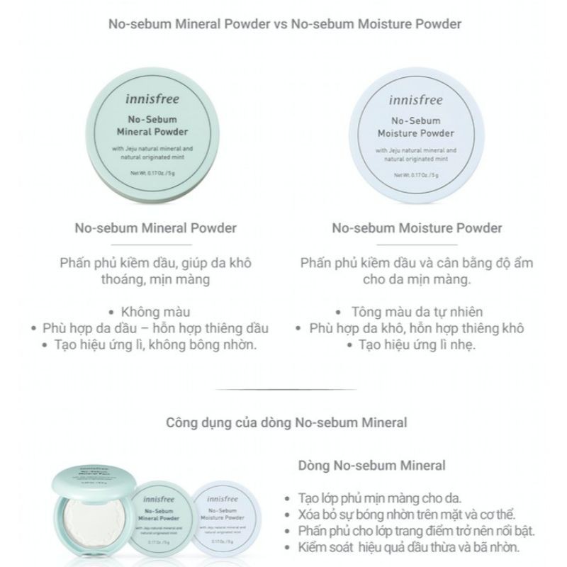 Phấn bột kiềm dầu Innisfree No sebum Mineral powder | BigBuy360 - bigbuy360.vn