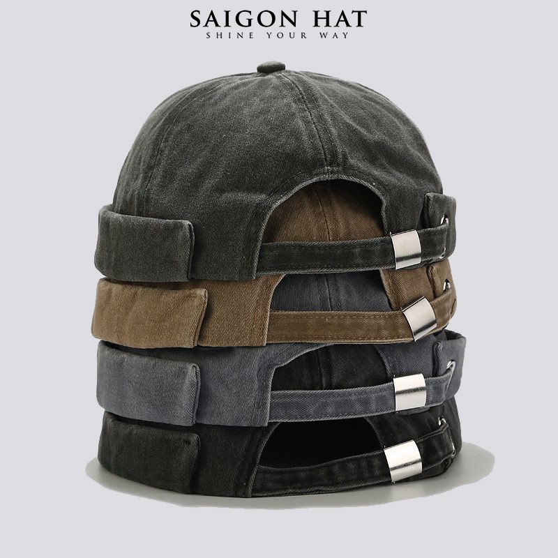 Mũ nón tròn miki hat nam nữ không vành jean wash form đẹp beanie phong cách vitage retro SAIGON HAT