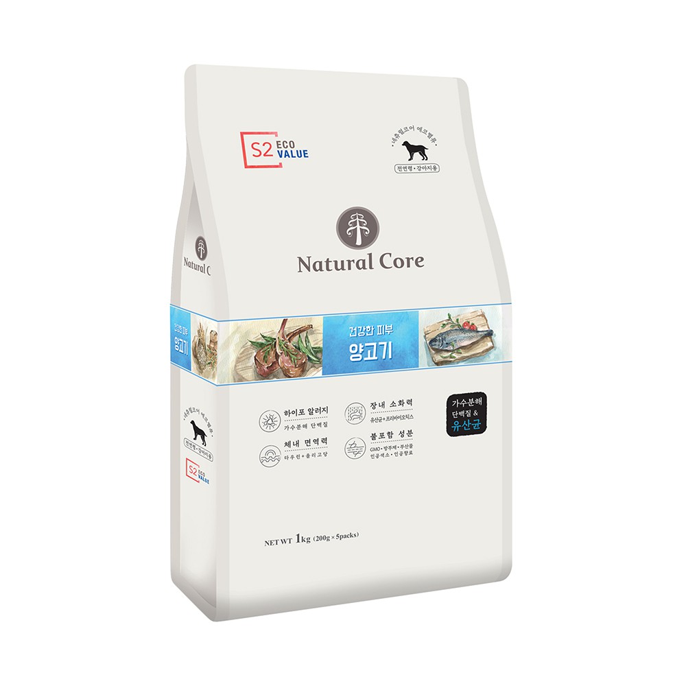 THỨC ĂN HỮU CƠ NATURAL CORE S2 ĐA ĐẠM vị thịt cừu và cá rút xương cho chó