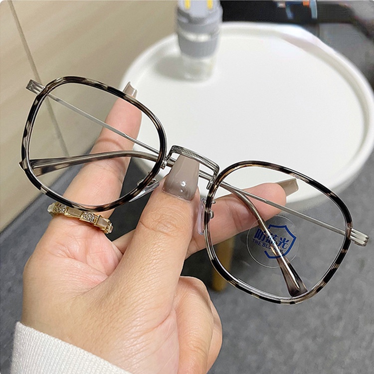 Mắt Kính Gọng Kim Loại Chống Bức Xạ Phong Cách Retro Hàn Quốc Cho Nam Nữ