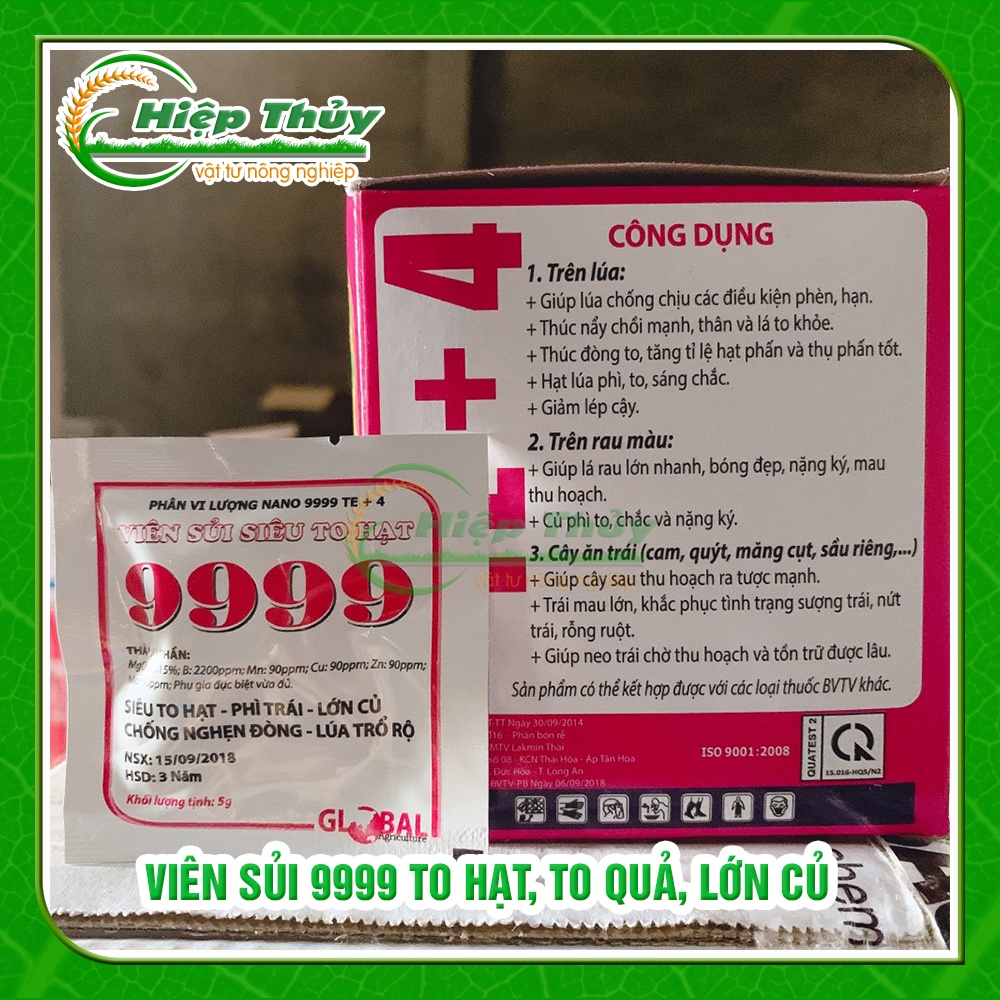 Phân bón lá Viên sủi 9999 to hạt, to quả, lớn củ viên sủi siêu phì trái
