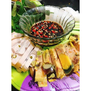 CHẢ HOA NGŨ SẮC (trứng muối+trứng bắc thảo) 600gr