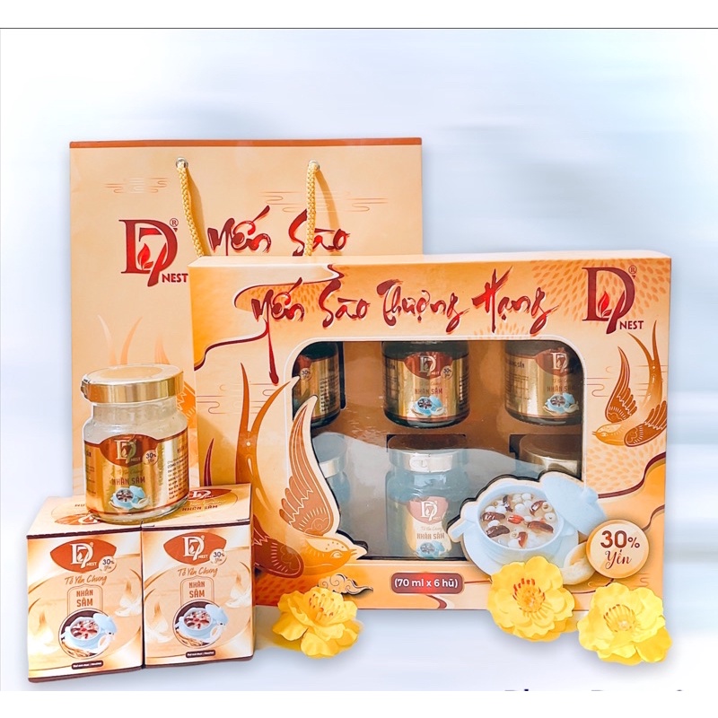 Lốc 6 hủ yến chưng NHÂN SÂM thơm ngon bổ dưỡng ( 30% yến ) - D7