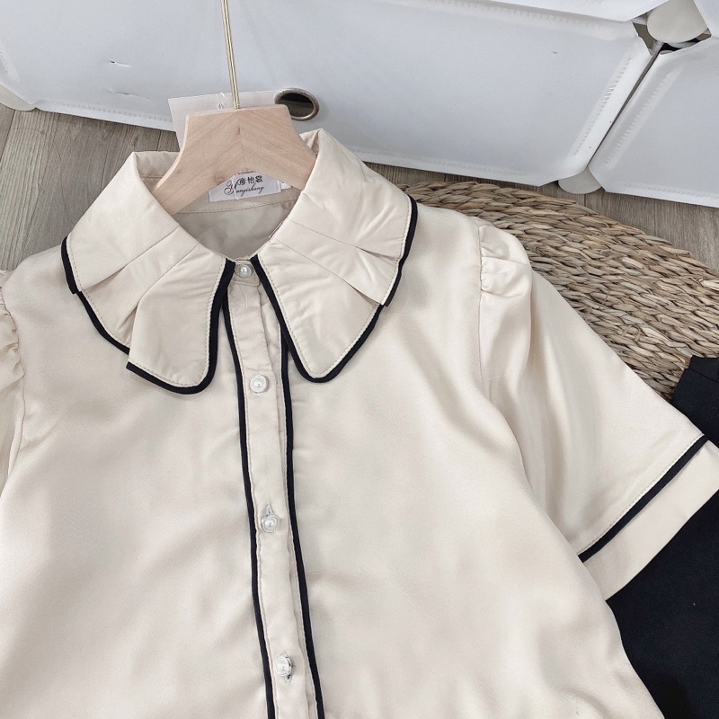 Set Áo Sơmi Lụa Ngọc Mix Chân Váy Dáng Dài Có Ảnh Thật Kèm Video