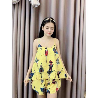 Đồ Bộ Mặc Nhà Voan Lụa Mã 001 Siêu Mát Siêu Đẹp