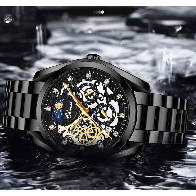 Đồng Hồ Cơ Tự Động CHENXI Chất Liệu Thép Không Gỉ Phát Quang