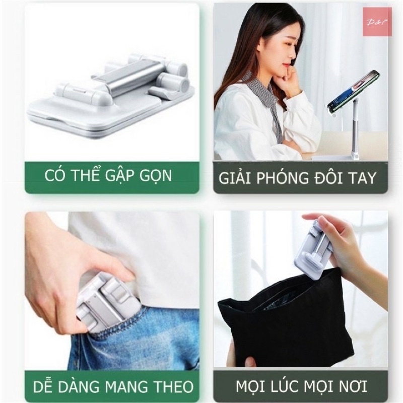 Kệ điện thoại, iPad để bàn có thể gập gọn, chống tê mỏi tay Giá đỡ điện thoại