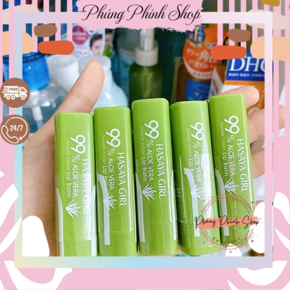 SON DƯỠNG MÔI CHIẾT XUẤT LÔ HỘI 99,9% NHA ĐAM ALOE VERA SHINY HASAYA GIRL