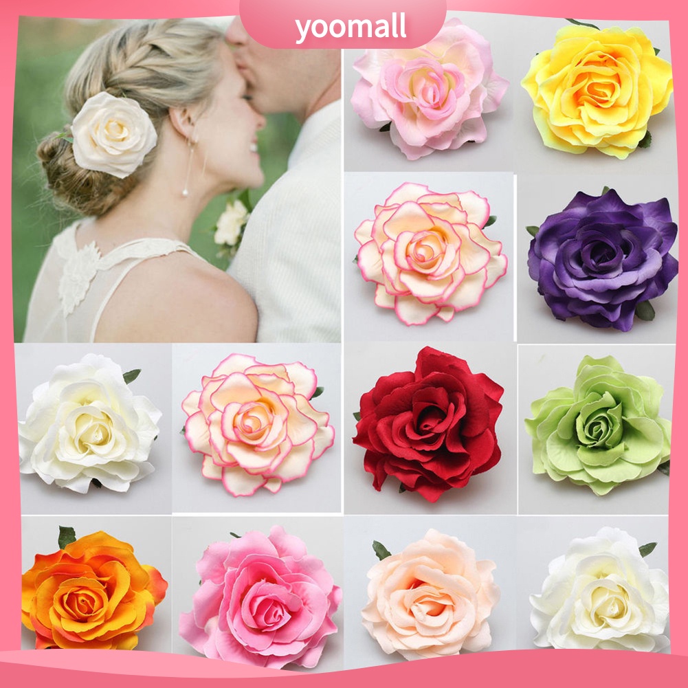 Kẹp tóc hình hoa hồng có thể làm ghim cài trang trí dành cho cô dâu và phù dâu trong tiệc cưới