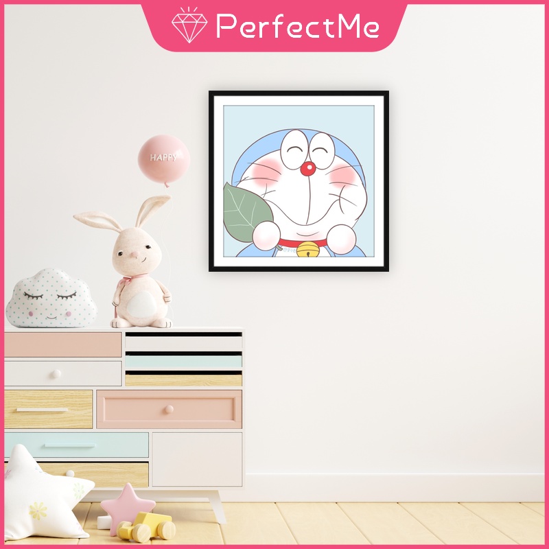 Tranh Đính Đá Thủ Công Tự Làm Hình Doraemon 30X30cm