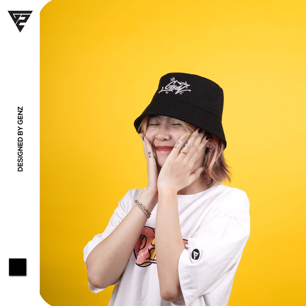 Mũ bucket vành thêu chữ GENZ phong cách unisex phù hợp cả nam nữ