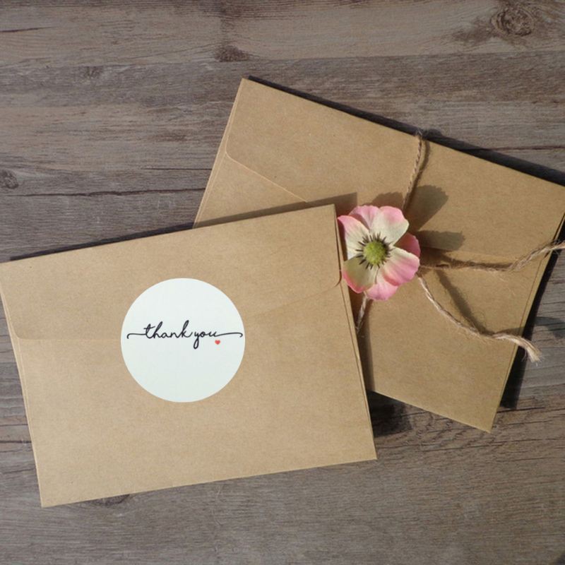 Set 500 Miếng Dán Chữ Thank You Trang Trí Đa Dụng Chất Lượng Cao